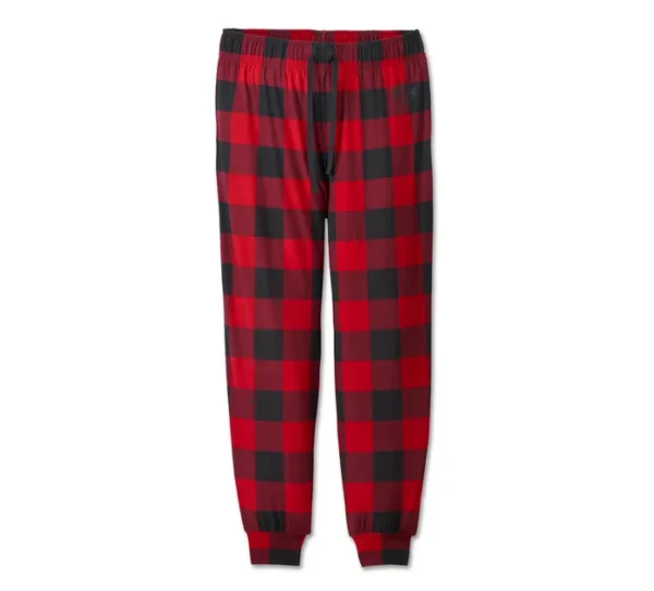 Completo pigiama a maniche lunghe Bar & Shield in tartan - Chili Pepper - Image 2