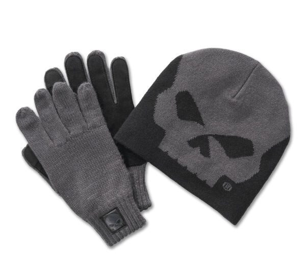 Set regalo beanie e guanti Willie G Skull - Blackened Pearl