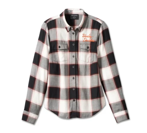 Camicia plaid Classic Logo da donna