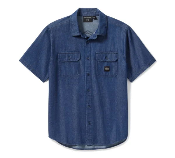 Camicia Bar & Shield Chambray da uomo