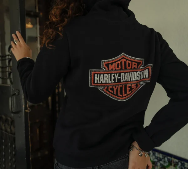 Felpa pullover con cappuccio Essential Bling da donna - Harley Black - Image 4