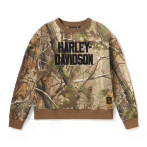 Felpa girocollo da donna Harley-Davidson x Realtree con stampa integrale